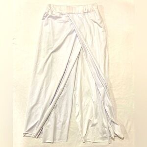 Dance pants, SA, in white, brand unknown, style is fabric layer/folds on legs